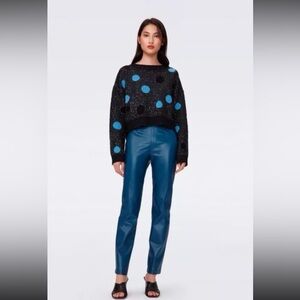 Diane Von Furstenberg Ocean Blue Chanda Pants